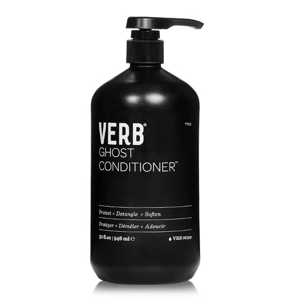 Black 32 ounce bottle of Verb Ghost Conditioner with white lettering