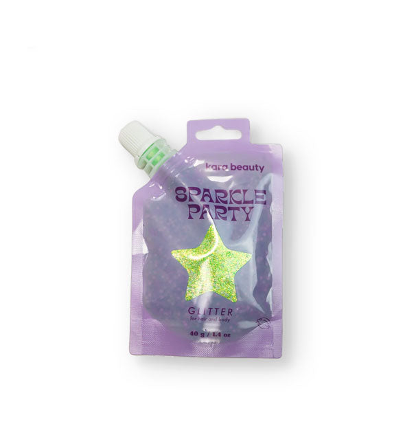 Pouch of Kara Beauty Sparkle Party Glitter in Green Rockets color option