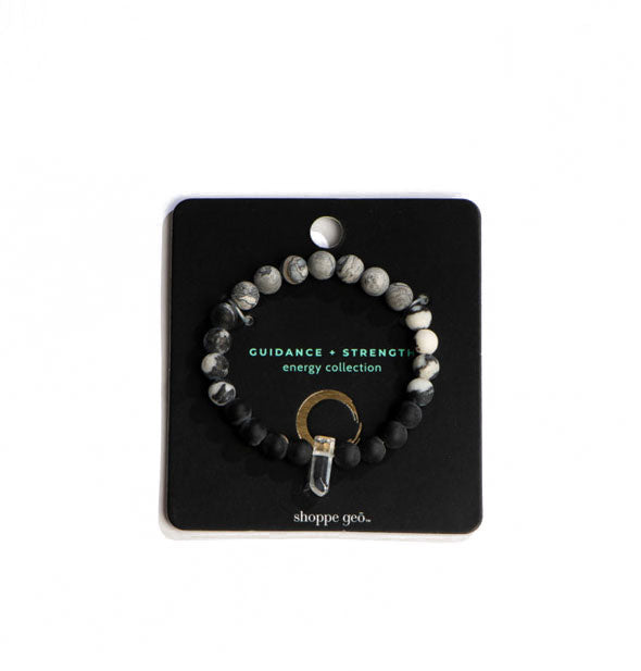 Guidance + Strength Energy Collection stone bead bracelet on card