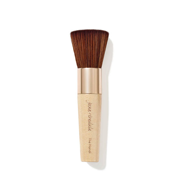Jane Iredale Handi Brush with wooden handle, gold ferrule, and large, flat bristle head