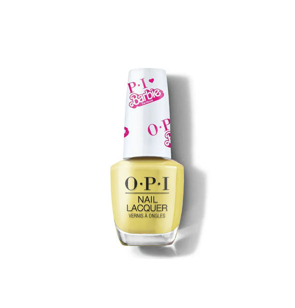 Bottle of yellow Barbie edition OPI Nail Lacquer