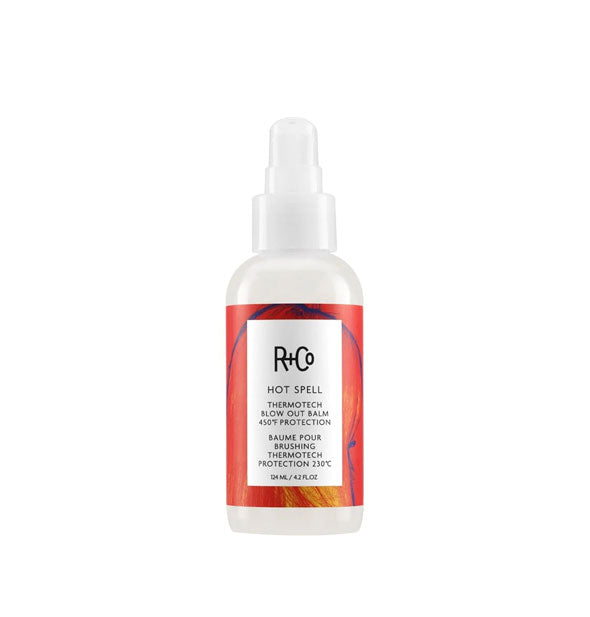4.2 ounce bottle of R+Co Hot Spell THermotech Blow Out Balm