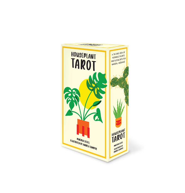 Box of Houseplant Tarot cards with monstera and cactus illustrations