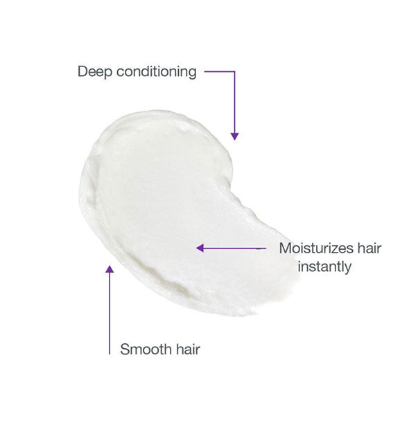 Smeared application of Biolage Hydra Source Mask is labeled: Deep conditioning; Moisturizes hair instantly; Smooth Hair