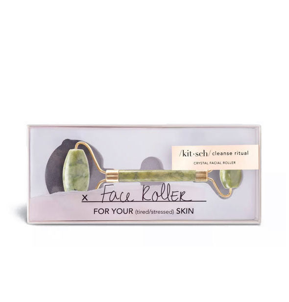 Double-ended jade Face Roller by Kitsch Cleanse Ritual