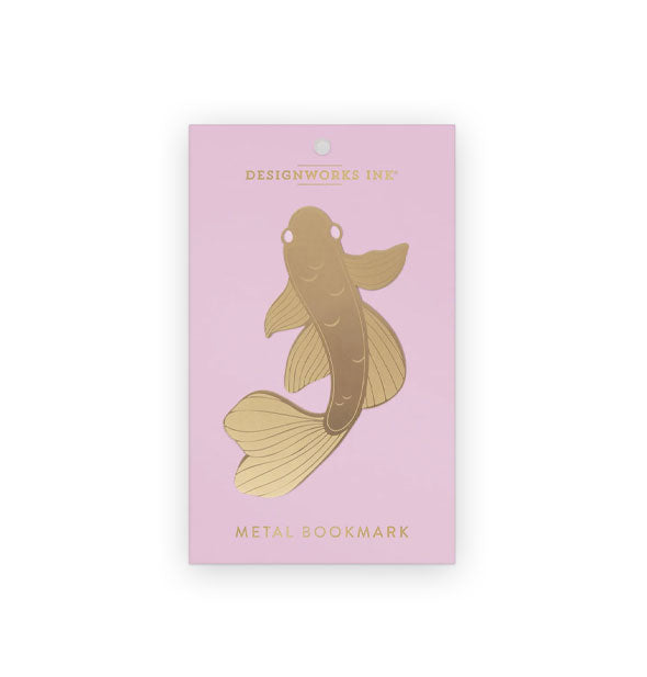 Gold koi fish metal bookmark on pinkish-purple Designworks Ink product card
