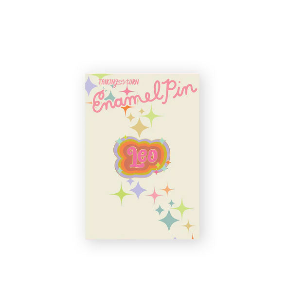 Colorful Leo enamel pin on Talking Out of Turn product card