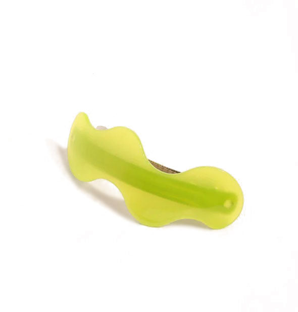 Translucent lime green wavy hair barrette