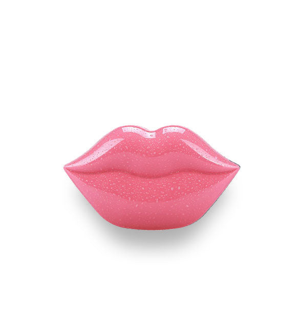 Pink lip mask container shaped like a pair of lips