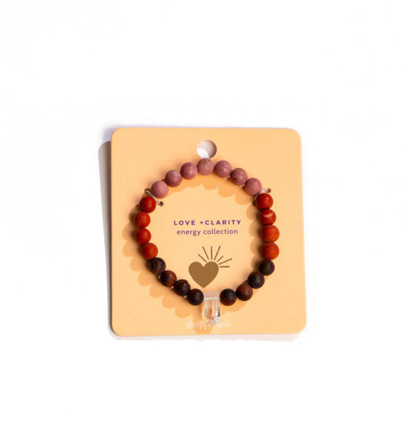 Love + Clarity Energy Collection stone bead bracelet on card