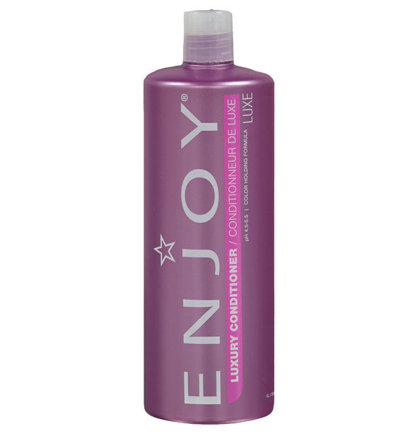 Purple 33.8 ounce bottle of Enjoy Luxury Conditioner
