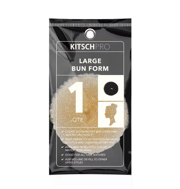 Kitsch Pro Large Bun Form in Blonde shown in packaging