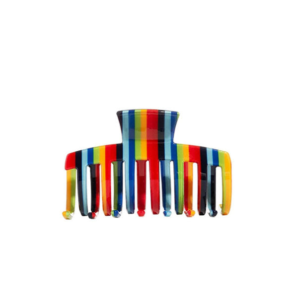 Claw clip with multicolored stripes