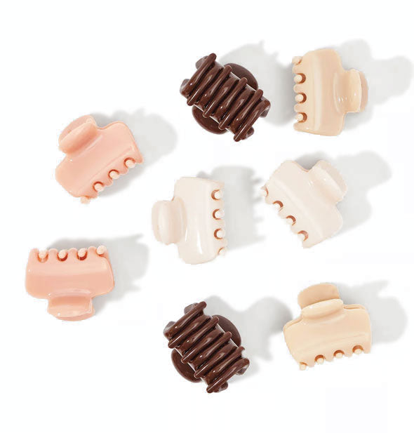 Assortment of neutral-hued mini claw clips