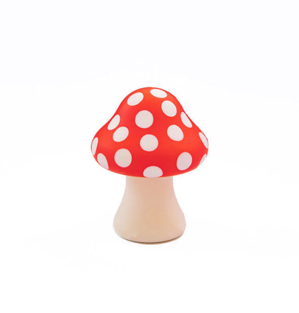 Red and white foam mushroom with polka dot cap