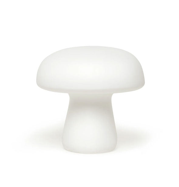 Smooth, white, mushroom-shaped lamp