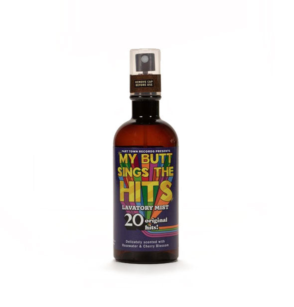 Brown bottle of My Butt Sings the Hits Lavatory Mist