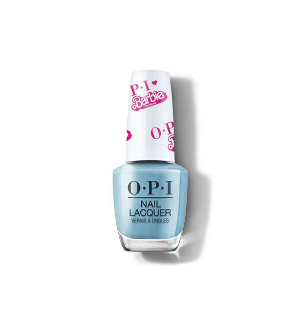 Bottle of medium pastel blue Barbie edition OPI Nail Lacquer