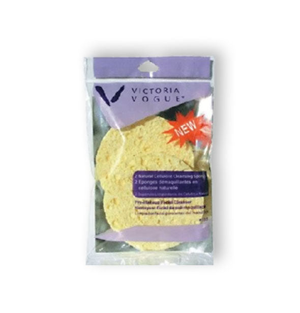 Pack of two round Victoria Vogue Natural Cellulose Cleansing Sponges