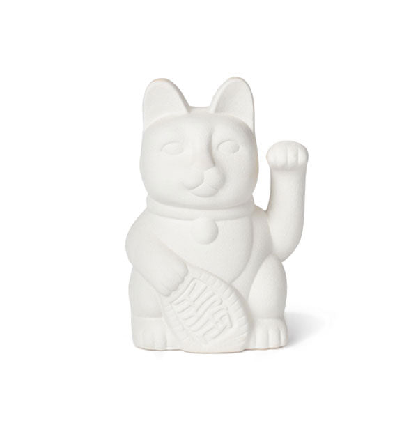 White ceramic lucky cat vase