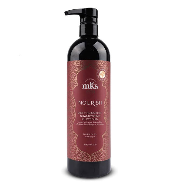 25 ounce bottle of MKS eco Nourish Daily Shampoo