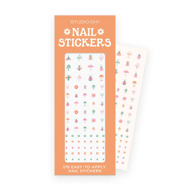 Orange pack of Studio Oh! Nail Stickers with outdoor-themed designs