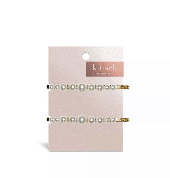 Pack of two pearl bobby pins by Kitsch