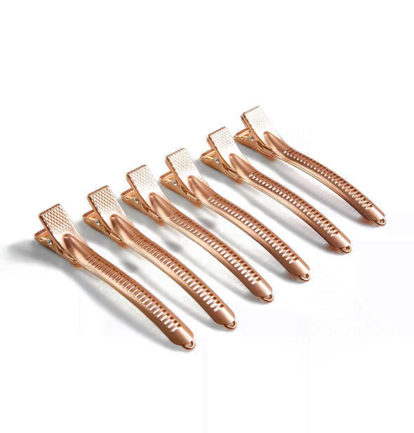 Six rose gold hair clips