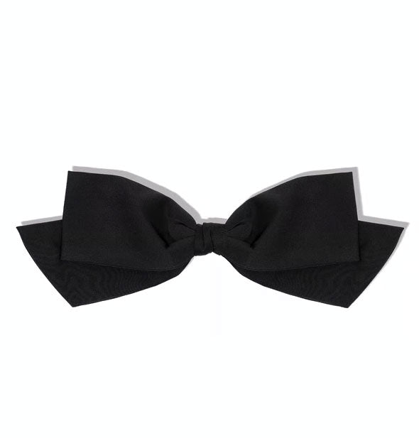 Black fabric bow with knot in the center