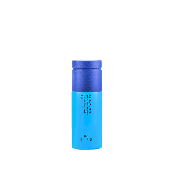 Mini blue two-tone can of R+Co Bleu Retroactive Dry Shampoo