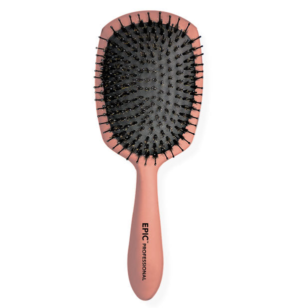 Rose gold Epic Professional hairbrush with black bristles and bristle pad