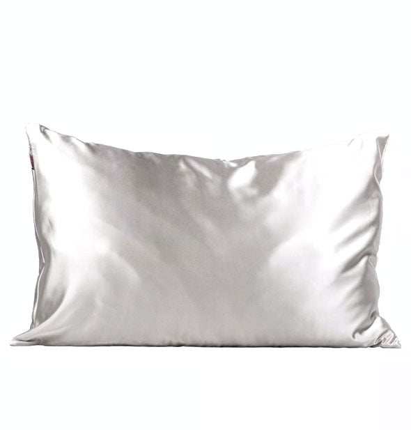 Silvery satin pillowcase