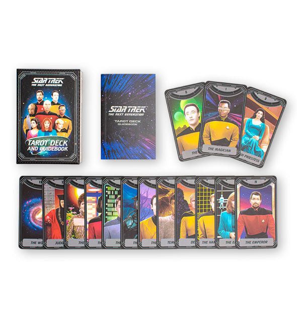 Star Trek: The Next Generation tarot deck box, guidebook, and cards