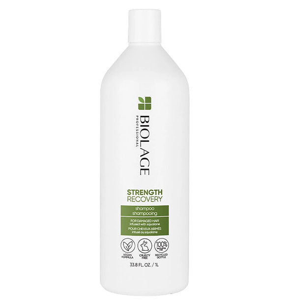 33.8 ounce bottle of Biolage Strength Recovery Shampoo