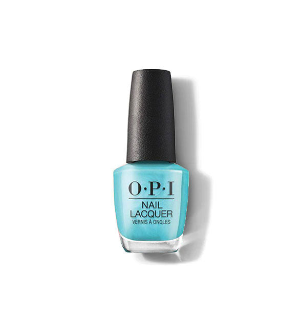 Bottle of shimmery blue OPI Nail Lacquer
