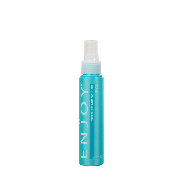 Slender blue 3.4 ounce bottle of Enjoy Texture and Volume styling spray