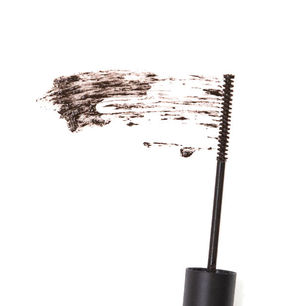 Brow gel wand applicator applies a sample smear of product