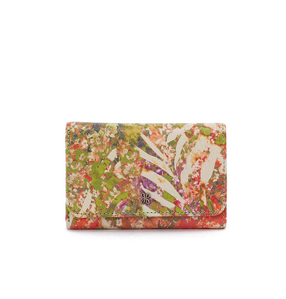 Small wallet with colorful tropical floral print