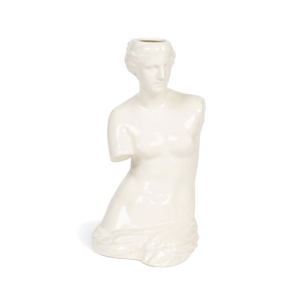White ceramic Venus de Milo flower vase