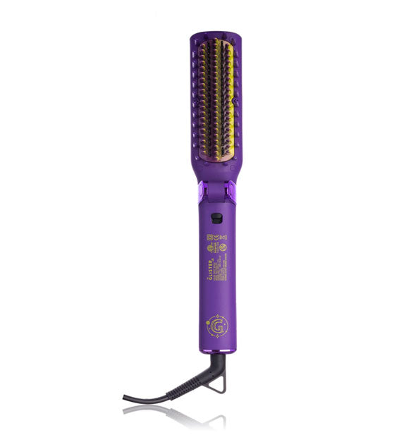 Front view of Glister Foldable Smoothing System brush iron in violet