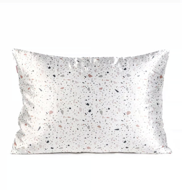 Satin terrazzo print pillowcase