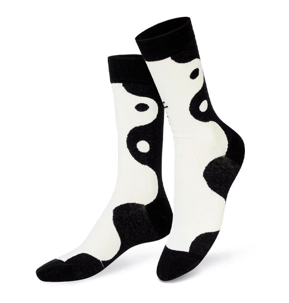 Black and white yin yang socks