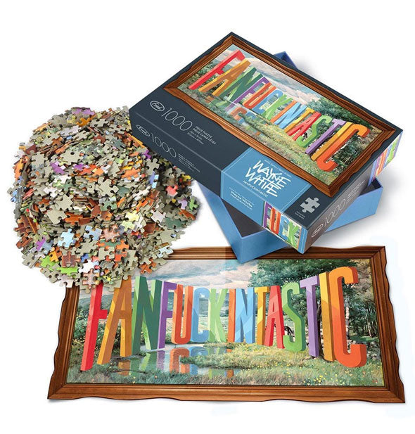 Components of the Wayne White "Fanfuckintastic" jigsaw puzzle by Fred