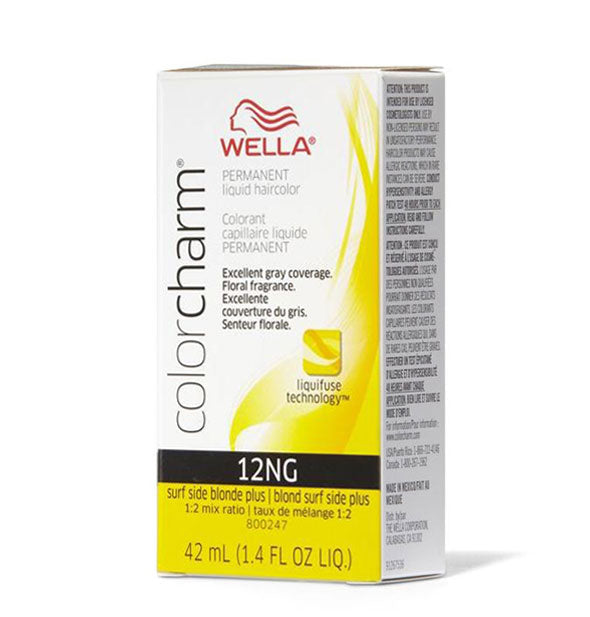 Box of Wella ColorCharm Permanent Liquid Hair Color in shade 12NG Surf Side Blonde Plus
