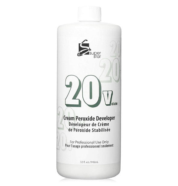 32 ounce bottle of 20V Cream Peroxide Developer by Super Star