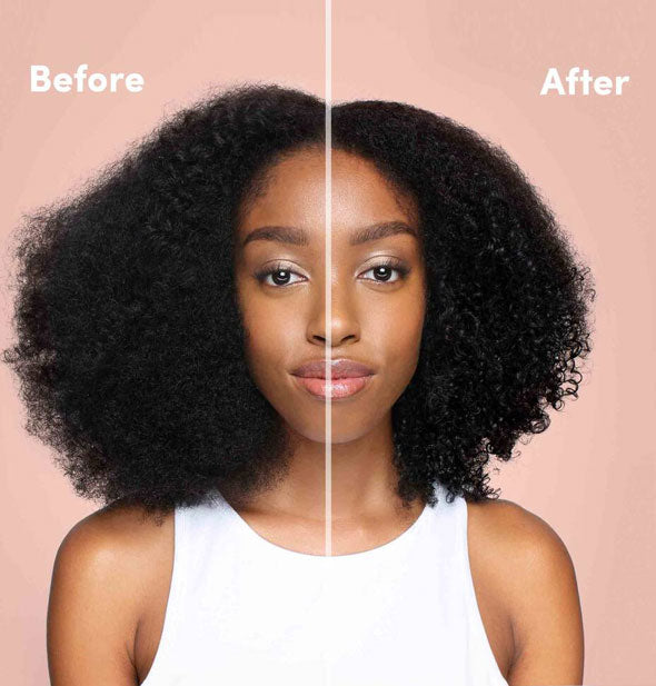 Hair before and after using Mizani 25 Miracle Cream