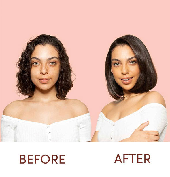 Before and after using Mizani 25 Miracle Nourishing Oil