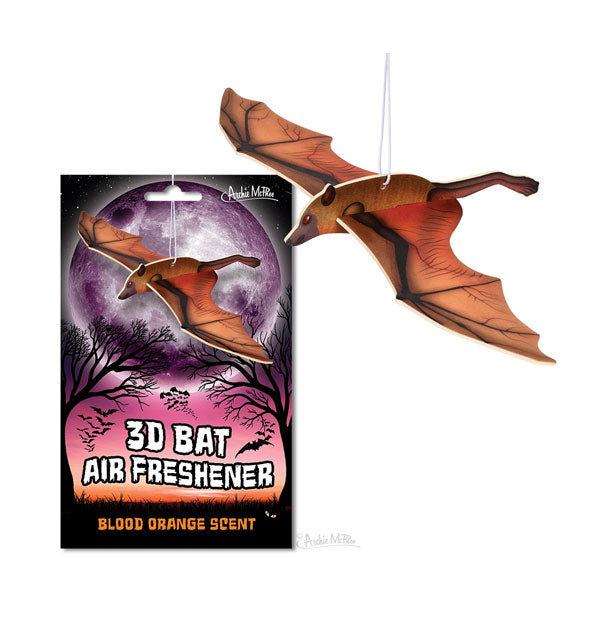 3D Bat Air Freshener on string shown with packaging