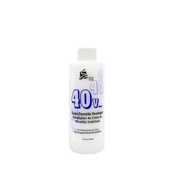 4 ounce bottle of 40V Cream Peroxide Developer by Super Star