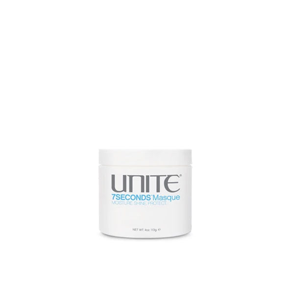 White 4 ounce pot of Unite 7SECONDS Masque
